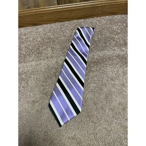 Eagle men's tie lavender Purple black White Diagonal 3.78" Silk